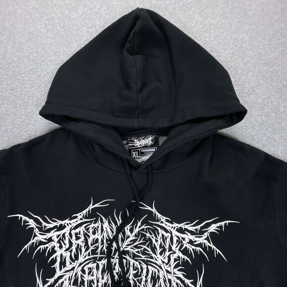 Shibori Threads Hoodie Mens XL Brand of Sacrifice Lifeblood Deathcore Metal Band - Picture 9 of 11